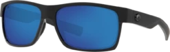 Costa Del Mar Costa Men's Half Moon Shiny Black Frame W/ Blue Mirror Lens 580P