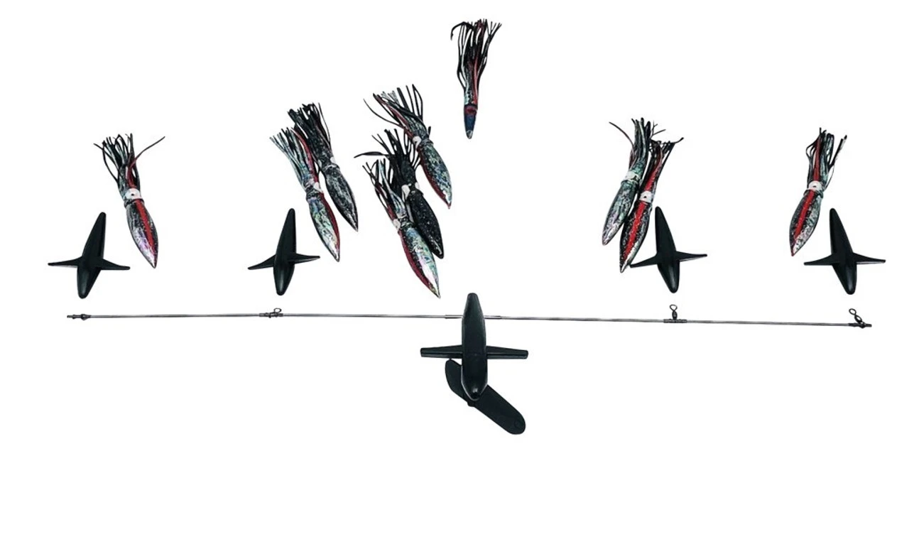 Chatter Lures 36" SideTracker Spreader Bar W/9" Floating Squid Black 1 Chatter Lures 36" SideTracker Spreader Bar W/9" Floating Squid Black