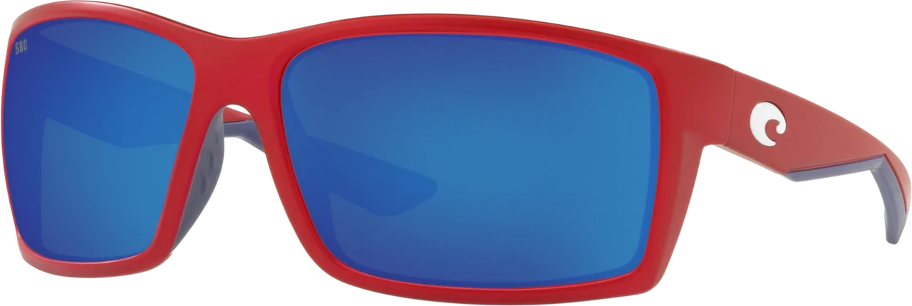 Costa Del Mar Costa Men's Reefton USA Red Frame W/ Blue Mirror Lens 580G 1 Costa Del Mar Costa Men's Reefton USA Red Frame W/ Blue Mirror Lens 580G